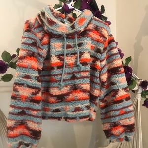 Fuzzy tribal sweater